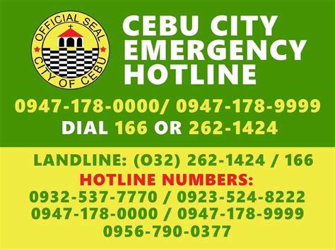 CEBU EMERGENCY CONTACT HOTLINES Last .